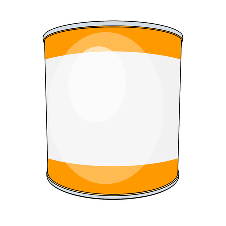 Carton of yellow jar on a white background. Vector illustrationの写真素材