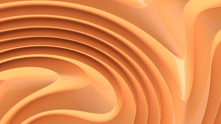 Abstract background with curls of delicate cream color. 3D renderingの写真素材
