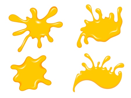 Color image of a liquid honey on a white background. Sweet liquid honey syrup delicious food. Vector illustration.のイラスト素材