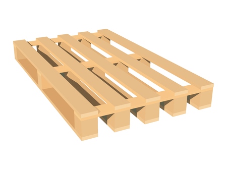 Color image of wooden pallet on white background isolated object of industry vector illustration.のイラスト素材