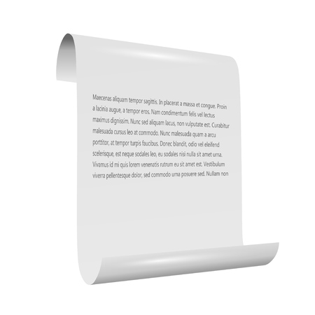 White ribbon. Banner. Poster. Paper scroll illustration with text.のイラスト素材