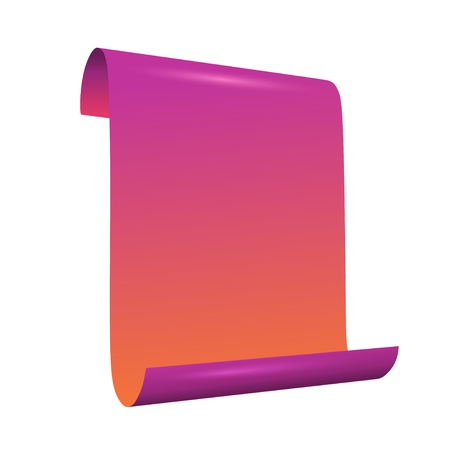 White ribbon. Banner. Poster. Paper scroll vector illustration.のイラスト素材