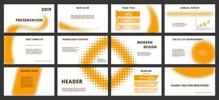 Orange Business backgrounds of digital technology. Colored and blurred elements for presentation templates. Leaflet, Annual report cover design. Banner brochure layout design Flyer Vector illustrationのイラスト素材