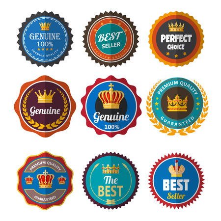 Set Vintage Retro Vector for banner, poster, flyer. Stock vector illustration of a retro badgeのイラスト素材