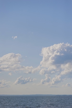 Lake Vattern and sky with clouds, Swedenの写真素材