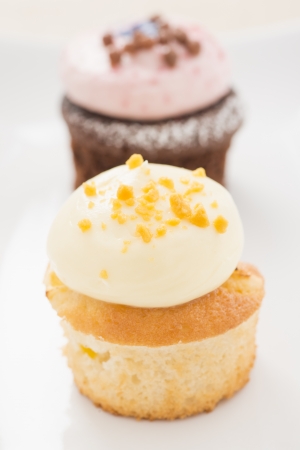 Sweet cupcakes with frostingの写真素材