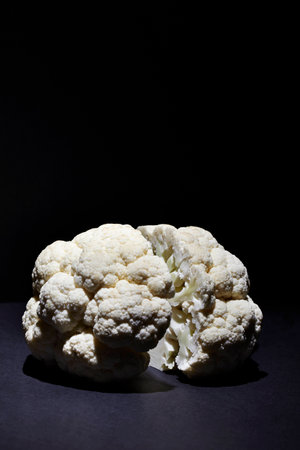 Cauliflower cut so it looks like a brainの写真素材