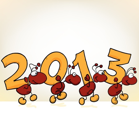 ants in a row carrying 2013のイラスト素材