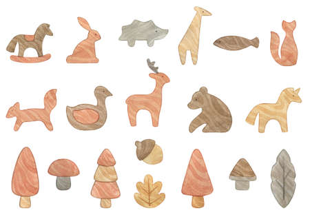 Wooden toys for childrenの写真素材