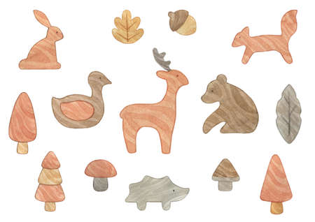 Wooden toys for childrenの写真素材