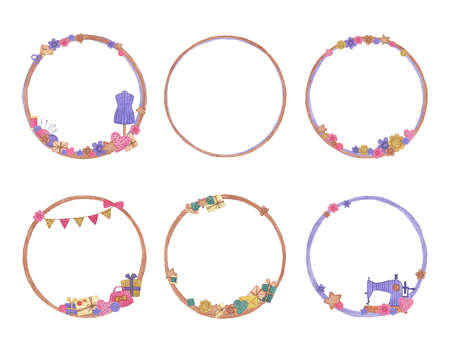 Watercolor Christmas set with toys, gingerbread, gifts. Illustration for new year isolated on white background. Santa Claus, gingerbread, snowman, heart, candy, horse.の写真素材