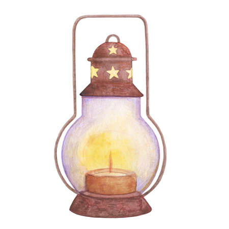 Lantern. Candle, light, decor, lampの写真素材