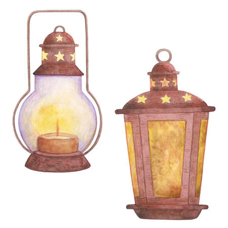 Lantern. Candle, light, decor, lampの写真素材