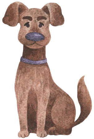 Watercolor drawing with animal. Autumn clip Art for Halloween. A mystical character for the design of a scary party.の写真素材