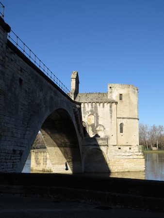 Avignon, Pont Saint Benezet - Bridge, Franceのeditorial素材