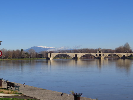 Avignon, Pont Saint Benezet - Bridge, Franceのeditorial素材