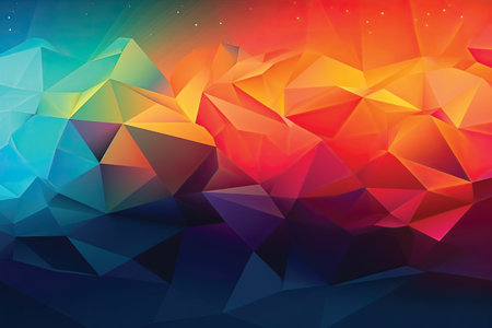 Abstract polygonal background. Triangular origami style with gradientの素材
