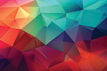 abstract background consisting of multicolored triangles, low poly designの素材