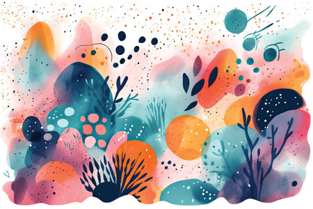 Abstract watercolor background with spots, spots, splashes and spots.の素材