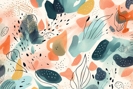 Abstract seamless pattern with watercolor spots. Hand drawn vector illustration.の素材