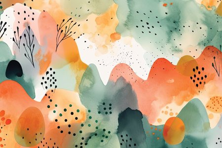 Abstract watercolor background with spots and splashes. Vector illustration.の素材