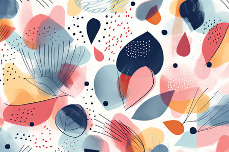 Seamless pattern with watercolor abstract elements. Vector illustration.の素材