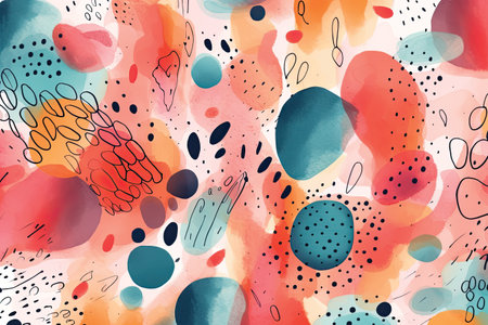 Abstract seamless pattern with watercolor spots. Hand-drawn illustration.の素材