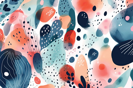 Abstract watercolor seamless pattern with spots and spots. Vector illustration.の素材