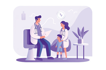 Doctor and patient. Medical consultation and healthcare concept. Vector illustration in flat styleの素材