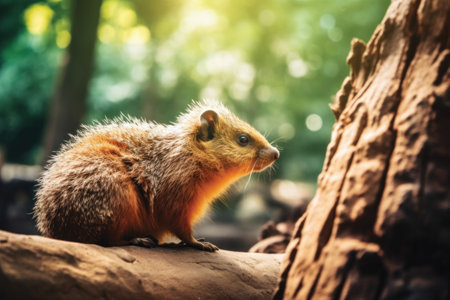 Squirrel on the tree in the park. Animal in nature.の素材