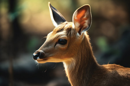 Portrait of a young sika deer (Cervus nippon)の素材