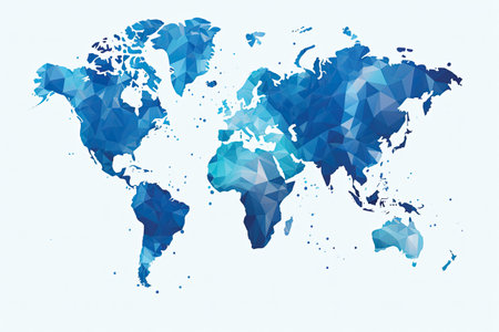 Polygonal map of the world. Vector illustration. EPS 10の素材