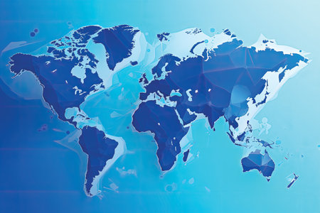 Map of the world on a blue background. Vector illustration. Eps 10の素材