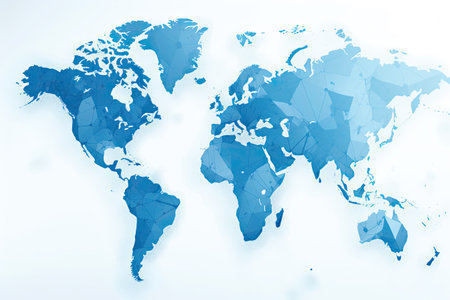 Map of the world on a blue background. Abstract vector illustration.の素材