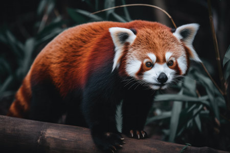 Red panda (Ailurus fulgens) in the forestの素材