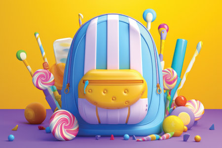 Cake in the form of a children's chair. 3d renderingの素材