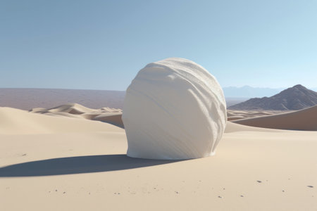 3d render of snow globe in the middle of the desert.の素材