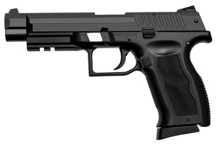 Gun isolated on white background. 3D illustration. Studio shot.の素材