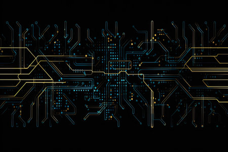 Circuit board background. Technology and science concept. 3D Renderingの素材