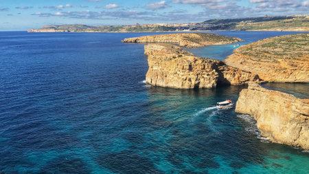 Aerial view of the beautiful island of Malta.
