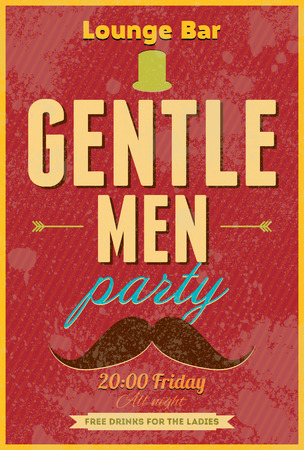 Gentlemen Party. Typography vector poster.のイラスト素材