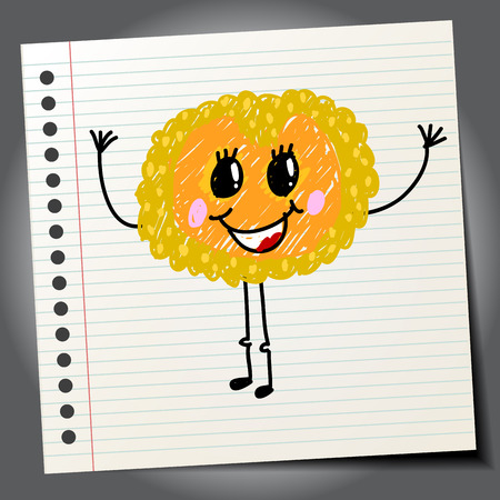 Doodle cartoon cute monsterのイラスト素材