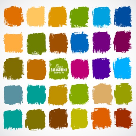 Abstract vector hand-painted square backgroundsのイラスト素材