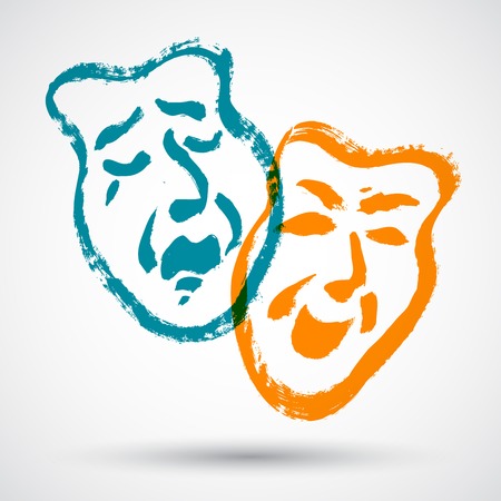 Grunge Theatrical masksのイラスト素材