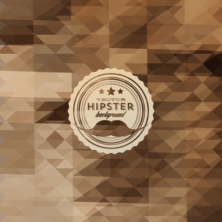 Hipster background made of triangles. Retro label design. Square composition with geometric shapes, color flow effect. Hipster theme label. Mustachesのイラスト素材