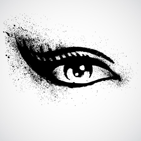 Vector illustration grunge beautiful female eyeのイラスト素材