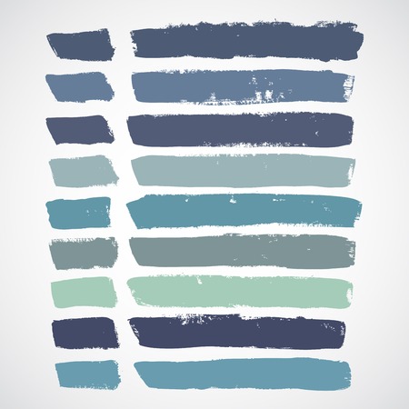 Vector set of grunge colorful brush strokesのイラスト素材