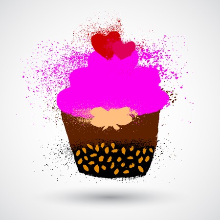Vector illustration of cupcake.のイラスト素材