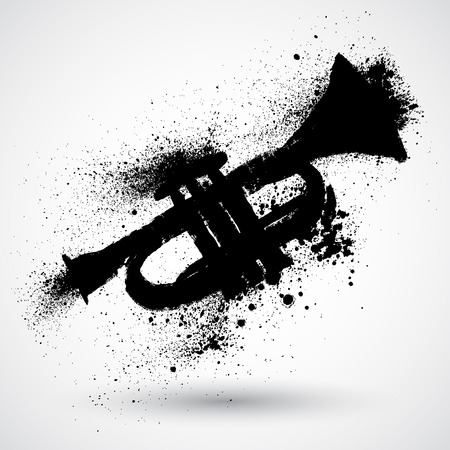Music grunge trumpetのイラスト素材
