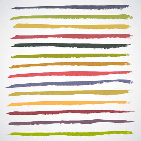 Brush Strokes - Set - Isolated On White Background - Vector Illustration, Graphic Design Editable For Your Designのイラスト素材